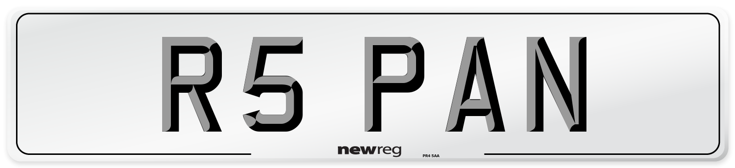 R5 PAN Front Number Plate