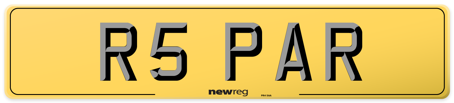 R5 PAR Rear Number Plate