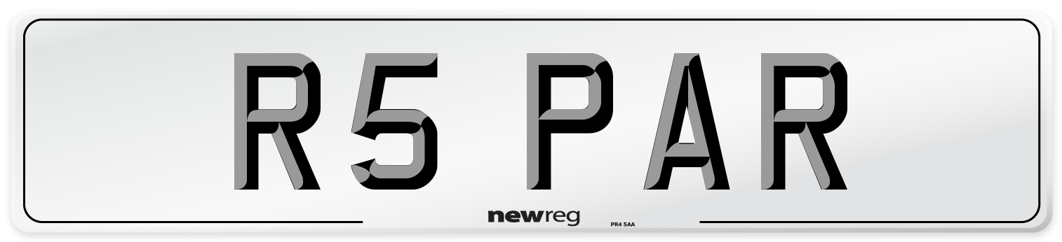R5 PAR Front Number Plate