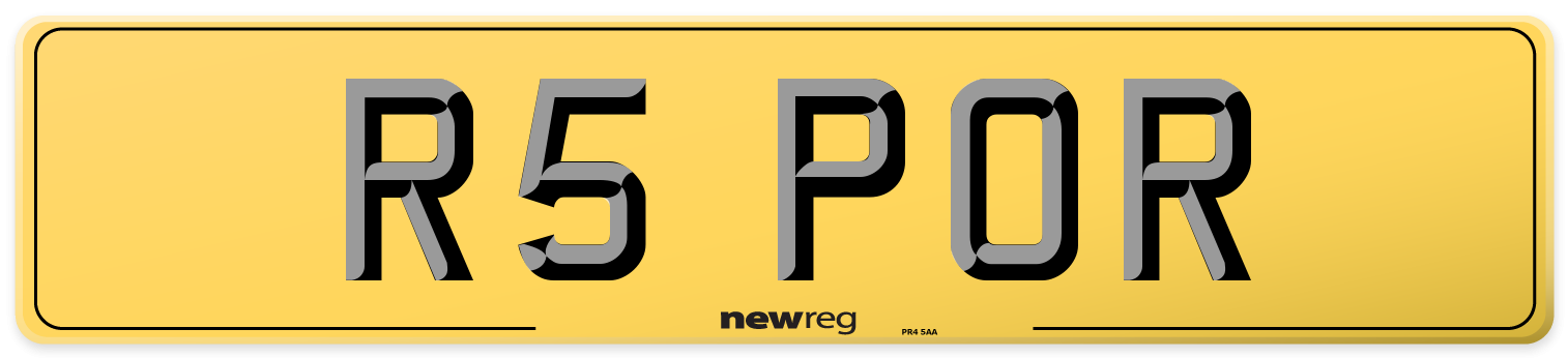 R5 POR Rear Number Plate