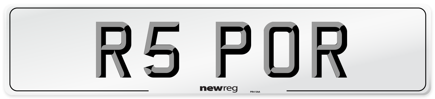R5 POR Front Number Plate