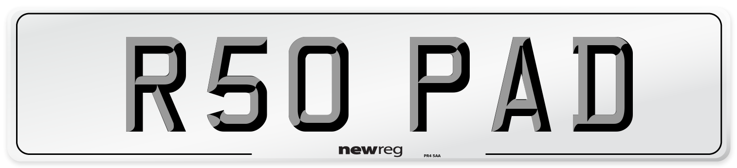 R50 PAD Front Number Plate