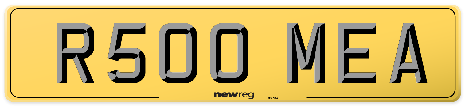 R500 MEA Rear Number Plate