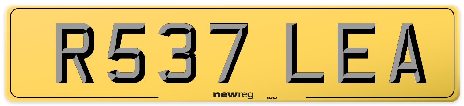 R537 LEA Rear Number Plate