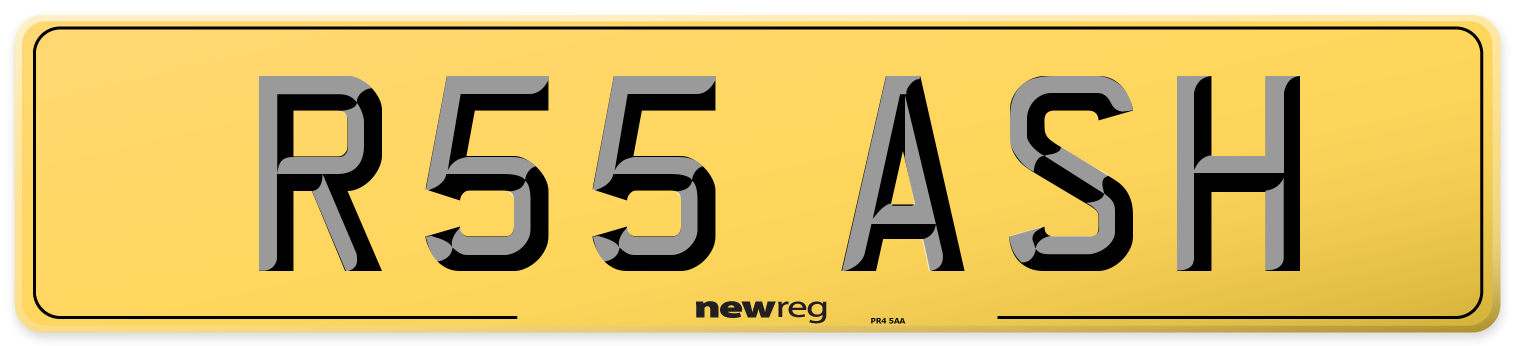 R55 ASH Rear Number Plate