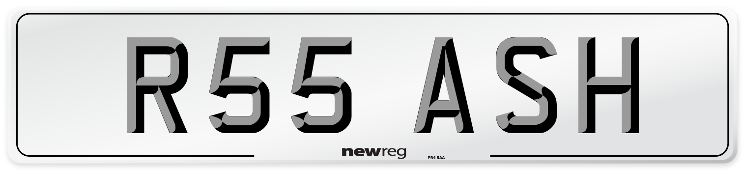 R55 ASH Front Number Plate