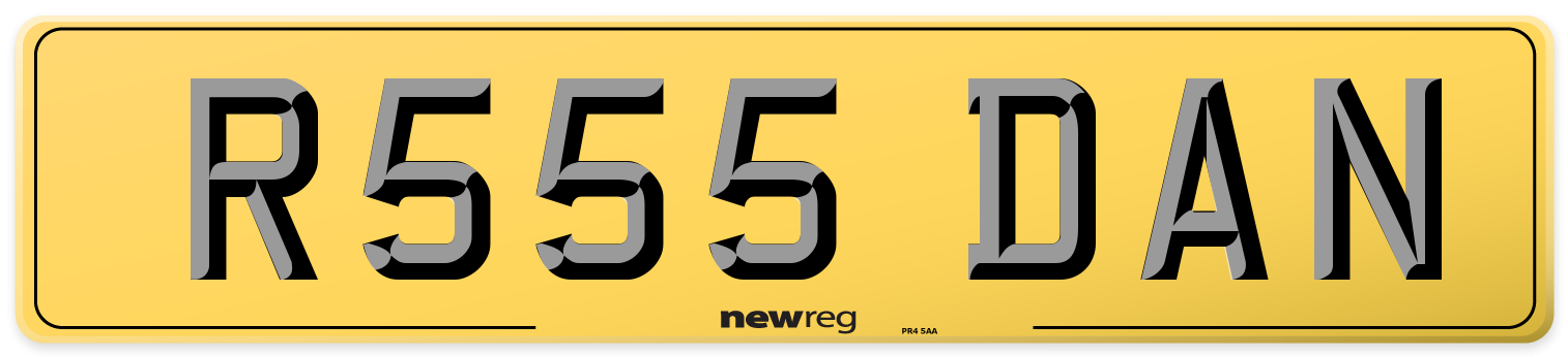 R555 DAN Rear Number Plate