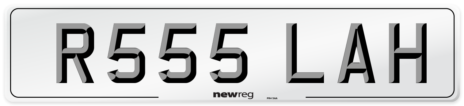 R555 LAH Front Number Plate