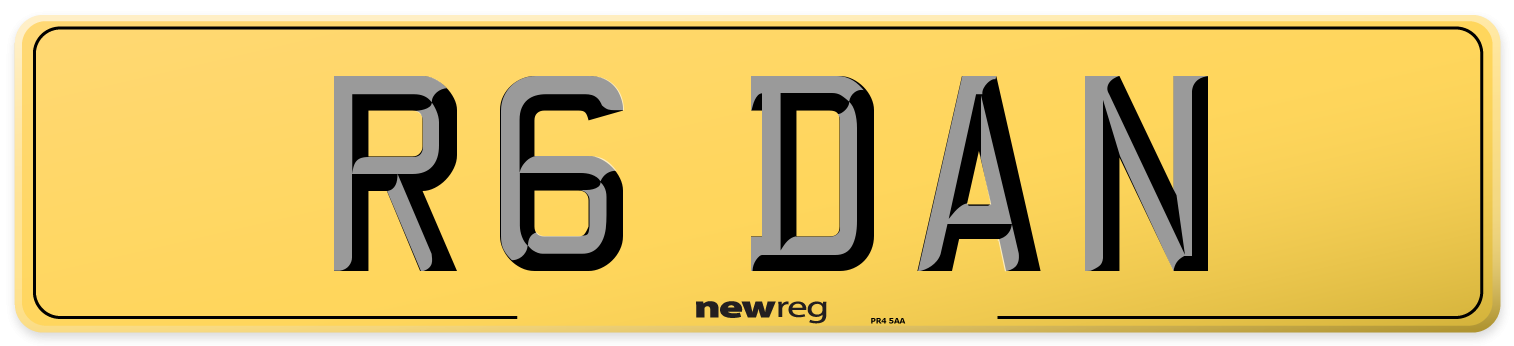 R6 DAN Rear Number Plate
