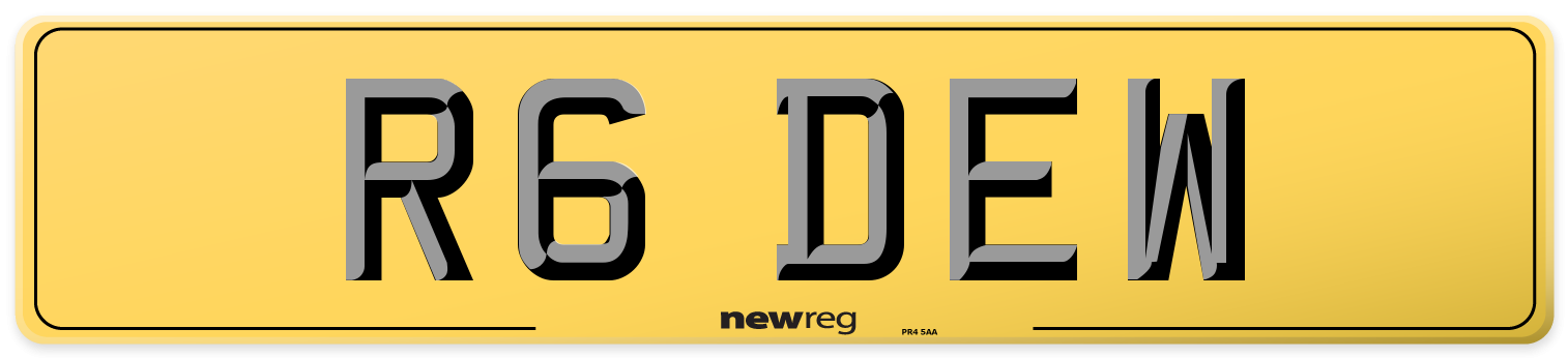 R6 DEW Rear Number Plate