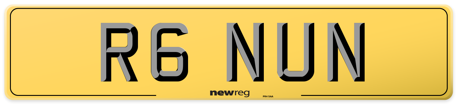 R6 NUN Rear Number Plate