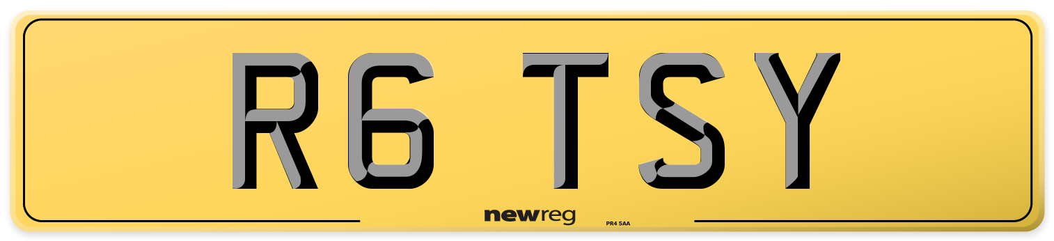 R6 TSY Rear Number Plate