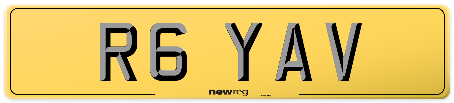 R6 YAV Rear Number Plate