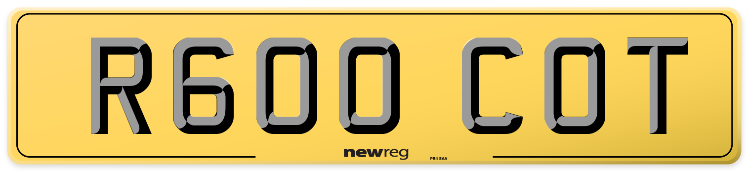 R600 COT Rear Number Plate