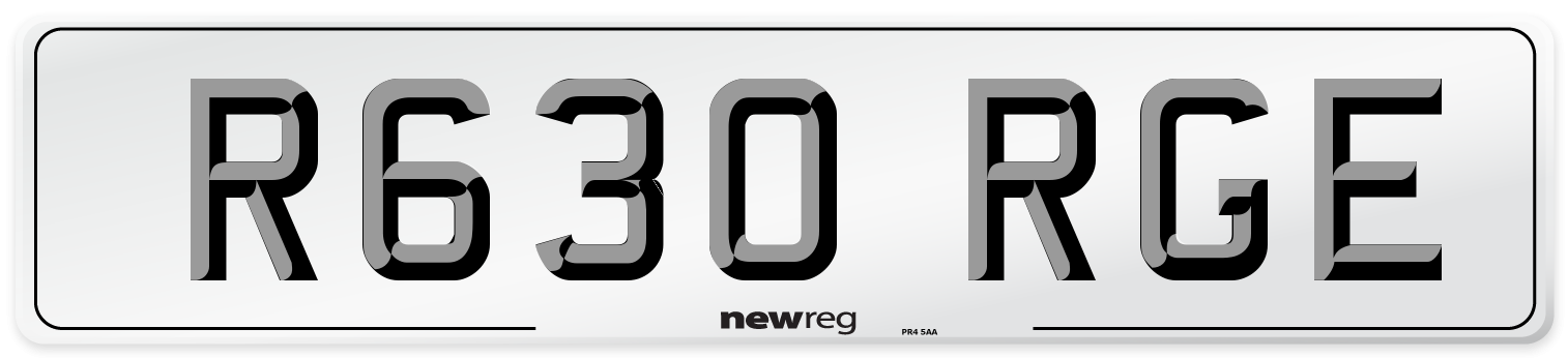 R630 RGE Front Number Plate