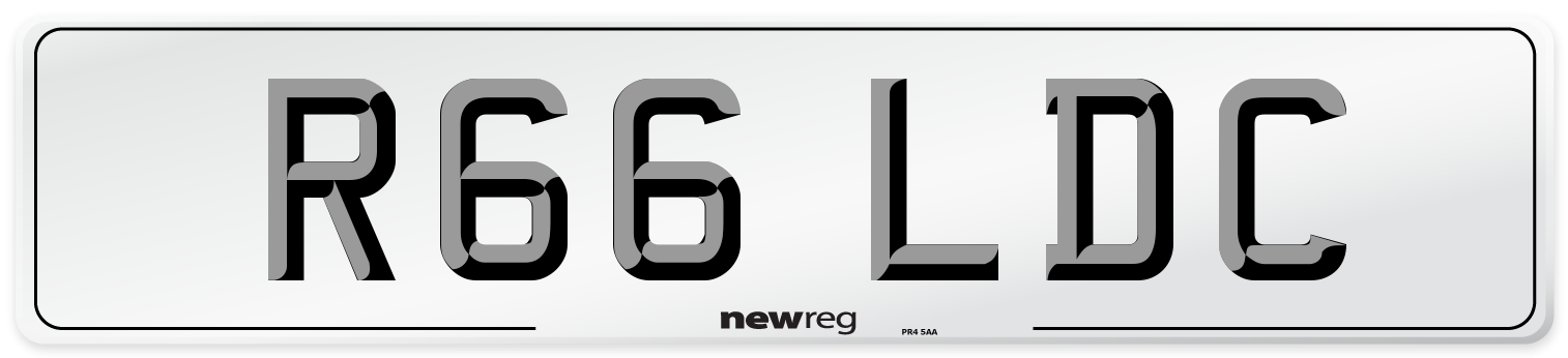 R66 LDC Front Number Plate