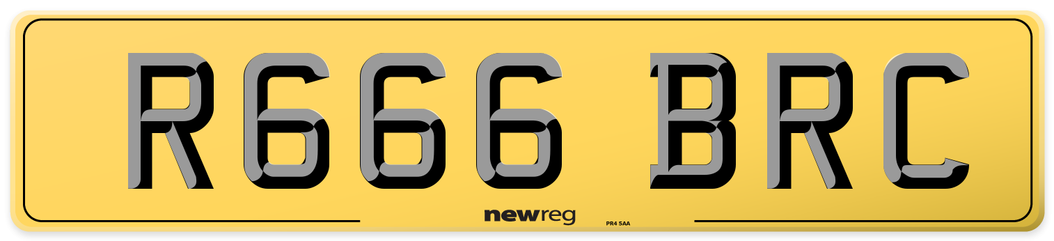 R666 BRC Rear Number Plate