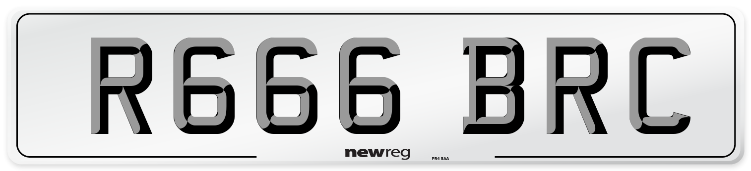 R666 BRC Front Number Plate