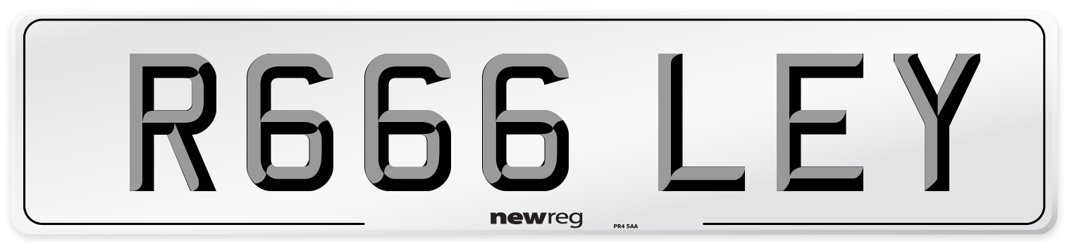R666 LEY Front Number Plate