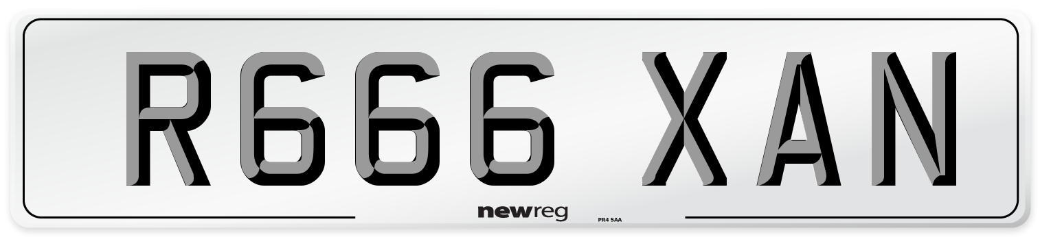 R666 XAN Front Number Plate