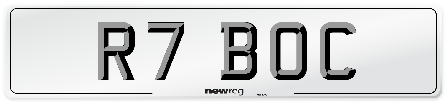 R7 BOC Front Number Plate