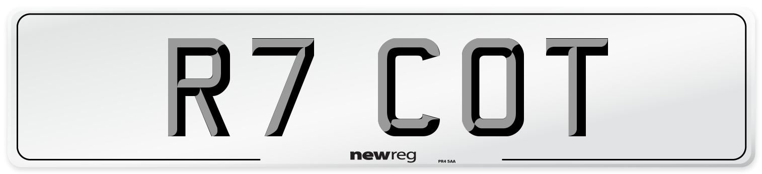 R7 COT Front Number Plate