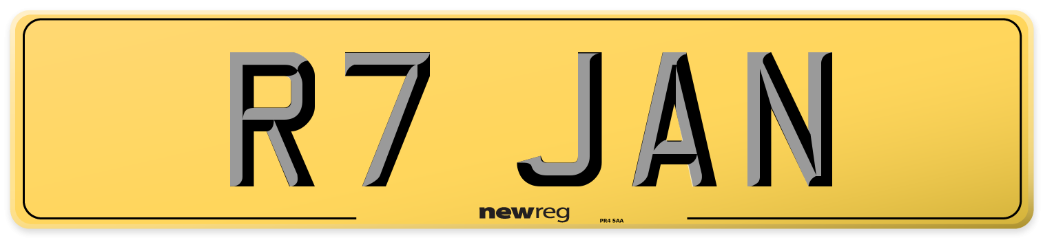 R7 JAN Rear Number Plate