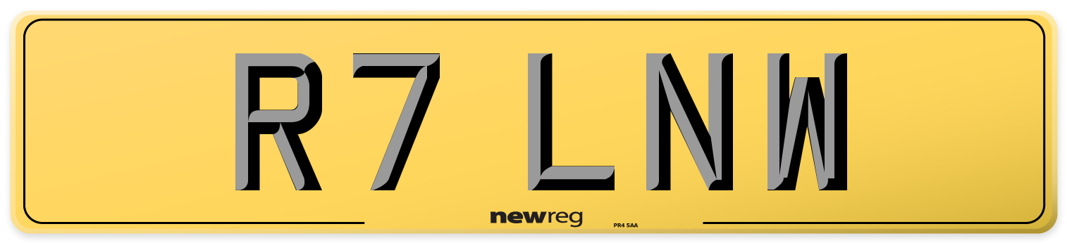 R7 LNW Rear Number Plate