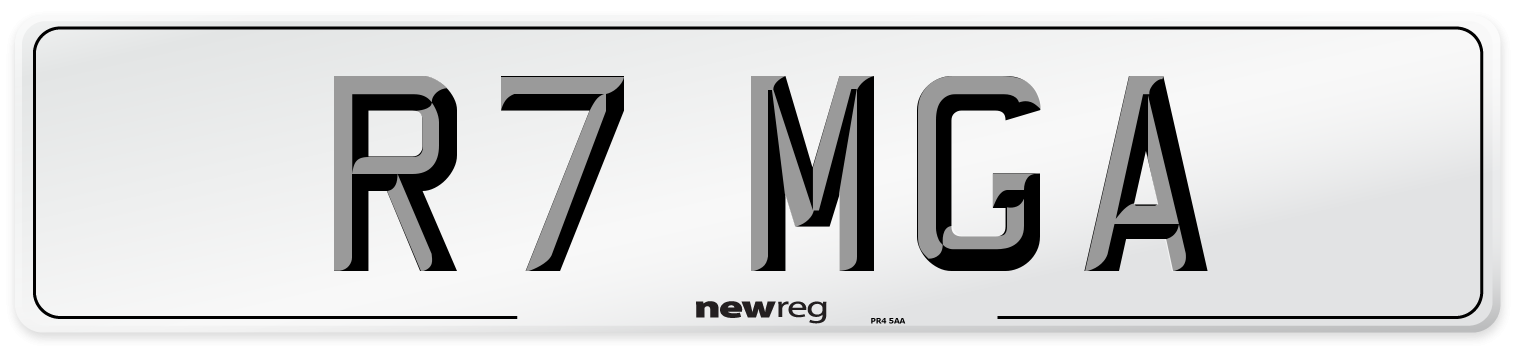 R7 MGA Front Number Plate