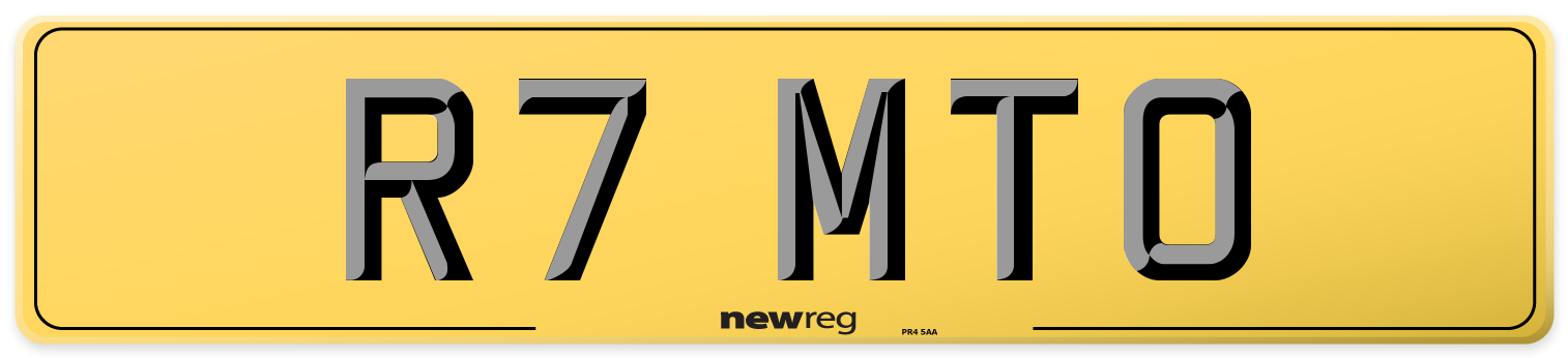 R7 MTO Rear Number Plate