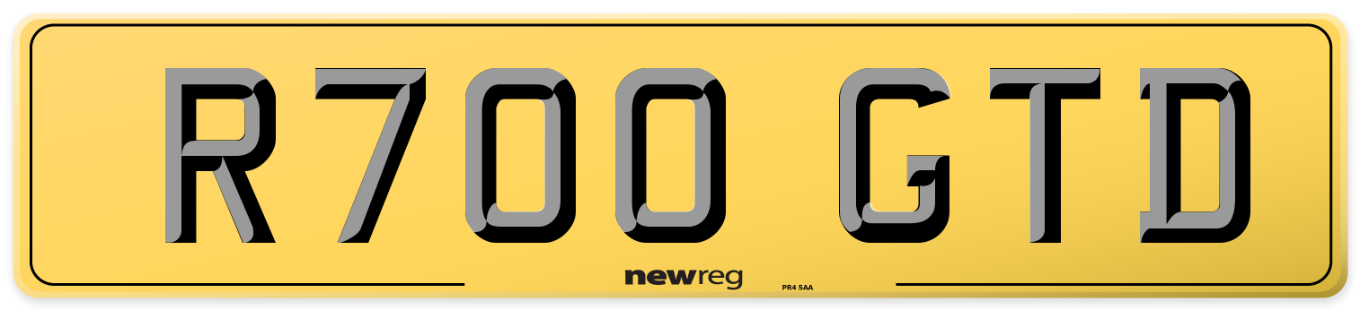 R700 GTD Rear Number Plate