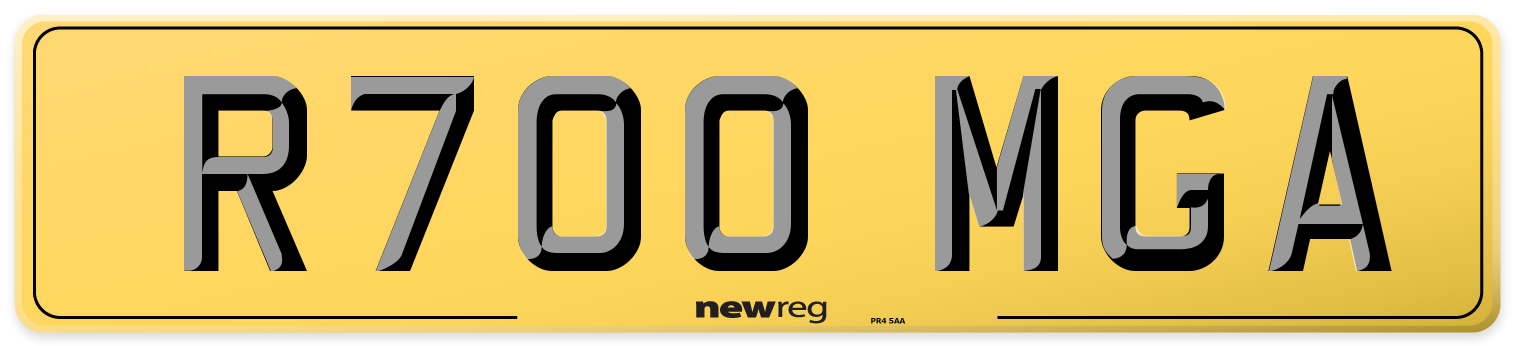 R700 MGA Rear Number Plate