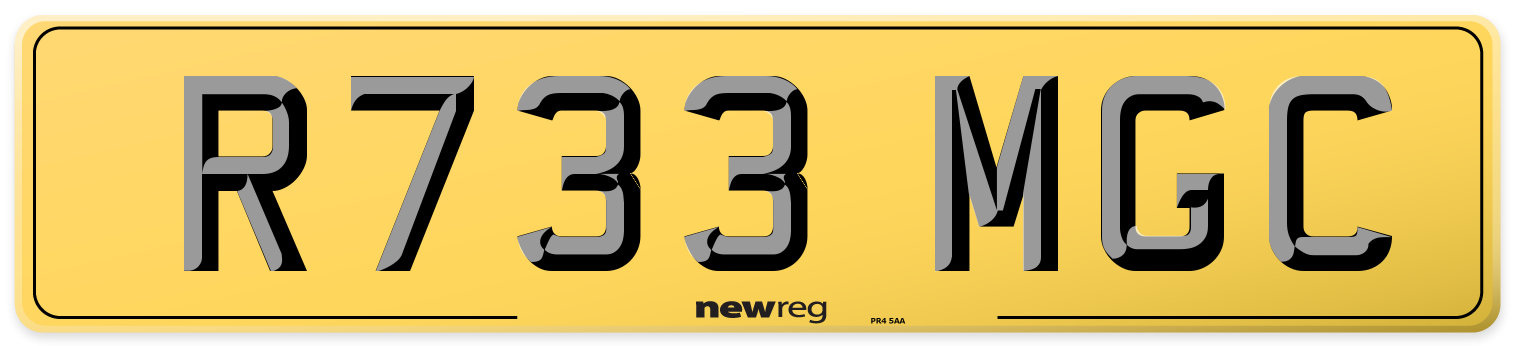 R733 MGC Rear Number Plate