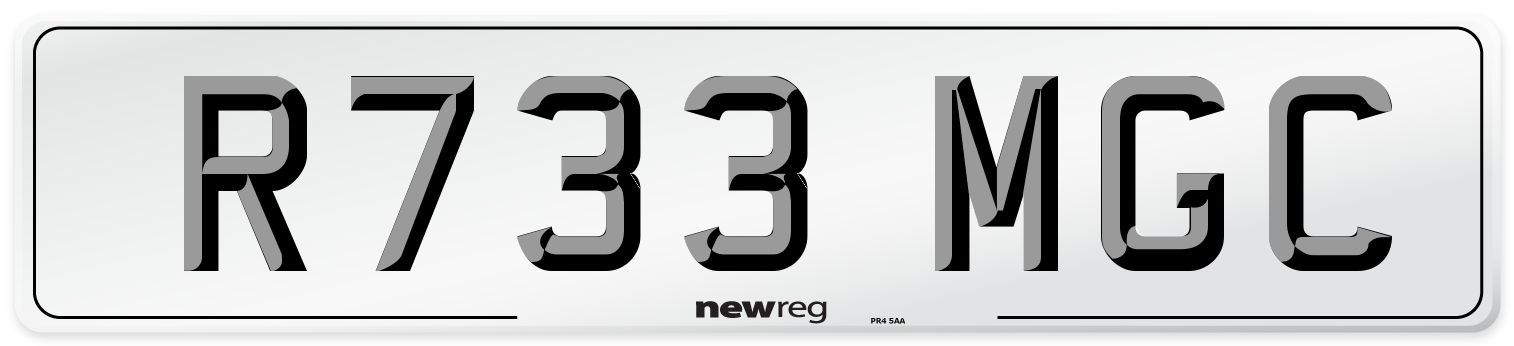 R733 MGC Front Number Plate