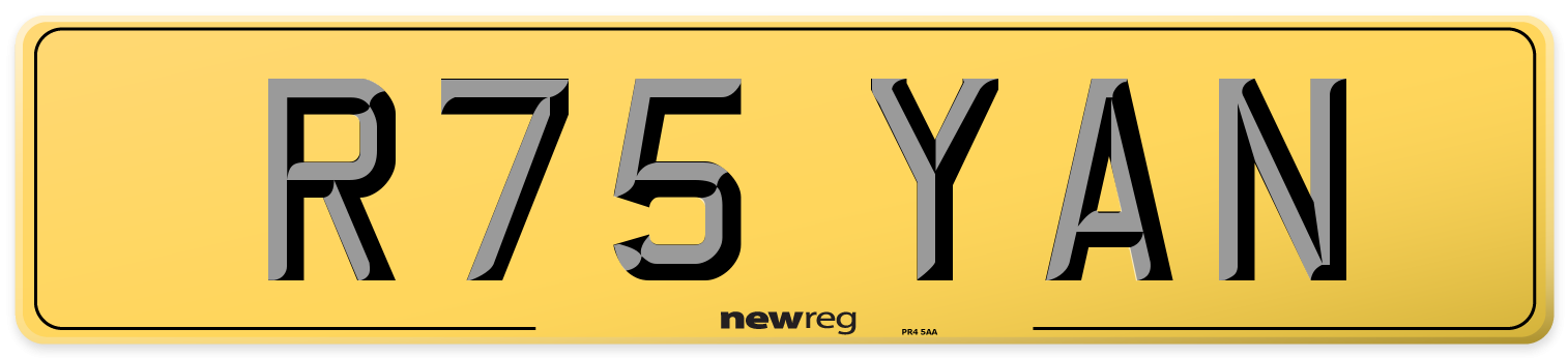R75 YAN Rear Number Plate