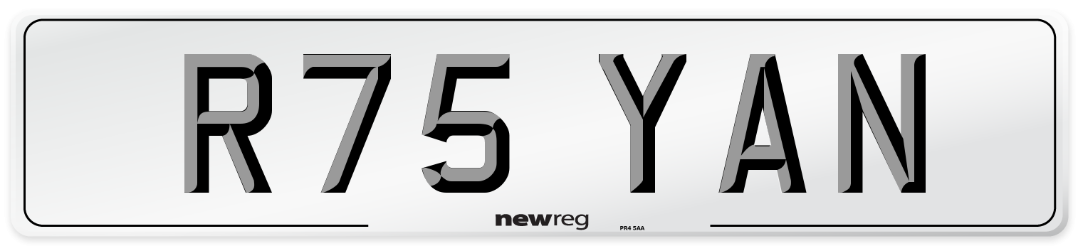 R75 YAN Front Number Plate