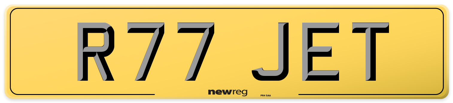 R77 JET Rear Number Plate