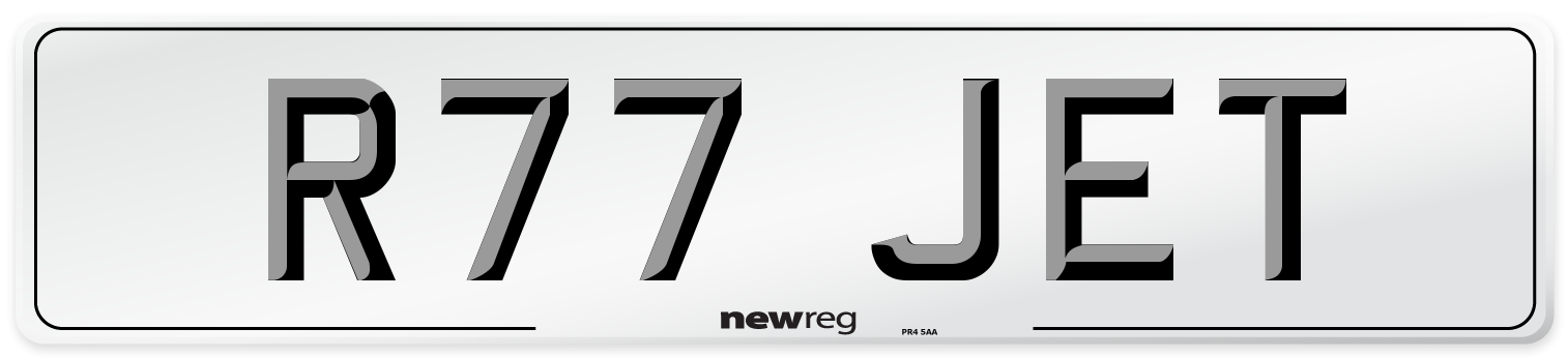 R77 JET Front Number Plate