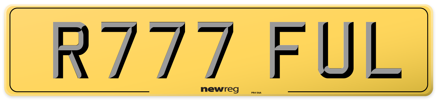 R777 FUL Rear Number Plate