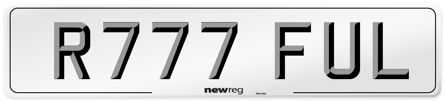 R777 FUL Front Number Plate
