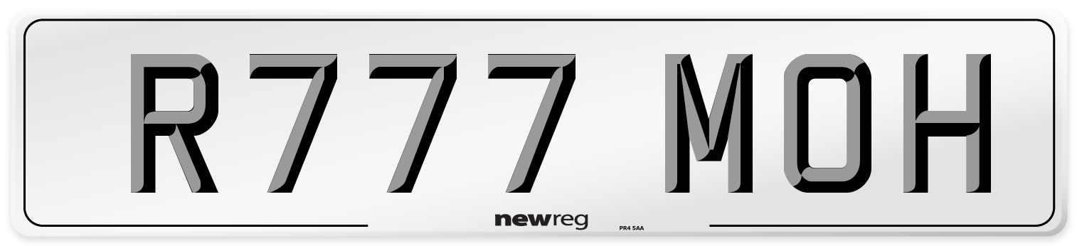 R777 MOH Front Number Plate
