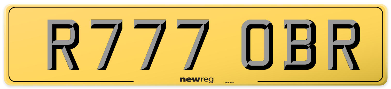 R777 OBR Rear Number Plate