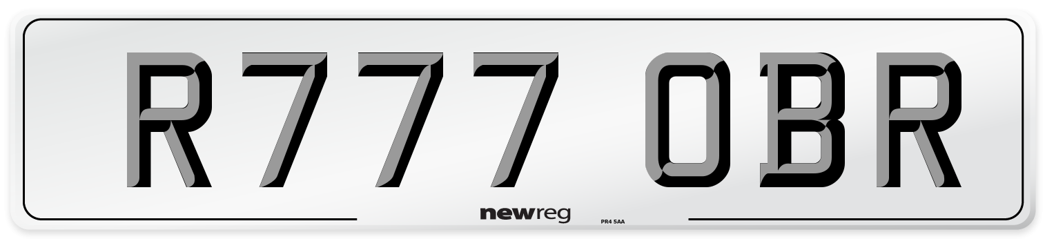 R777 OBR Front Number Plate