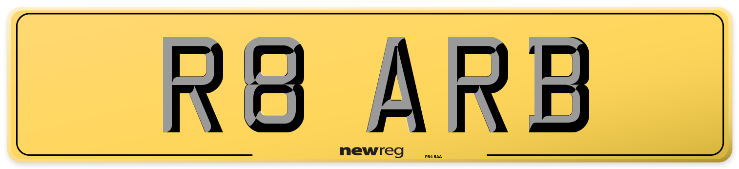 R8 ARB Rear Number Plate