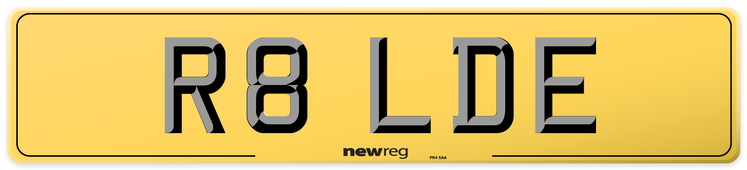 R8 LDE Rear Number Plate