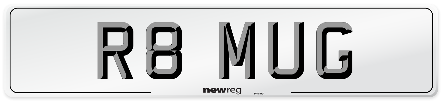 R8 MUG Front Number Plate