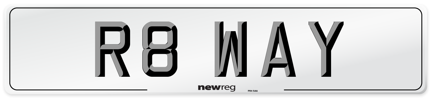 R8 WAY Front Number Plate