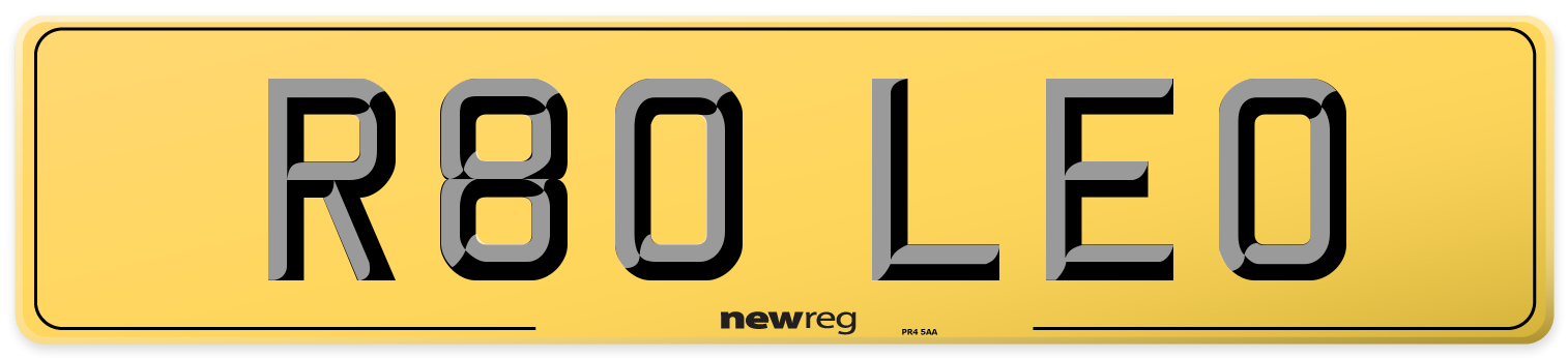 R80 LEO Rear Number Plate