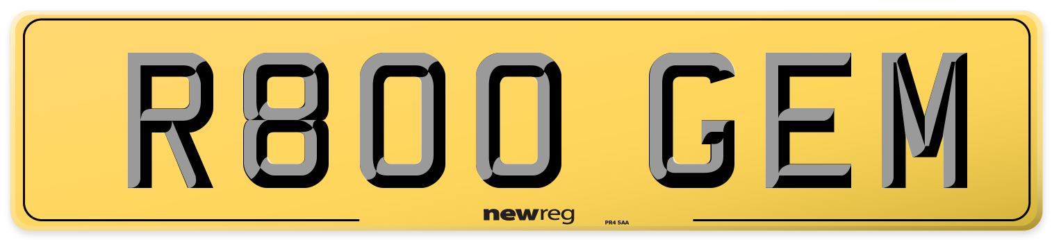R800 GEM Rear Number Plate