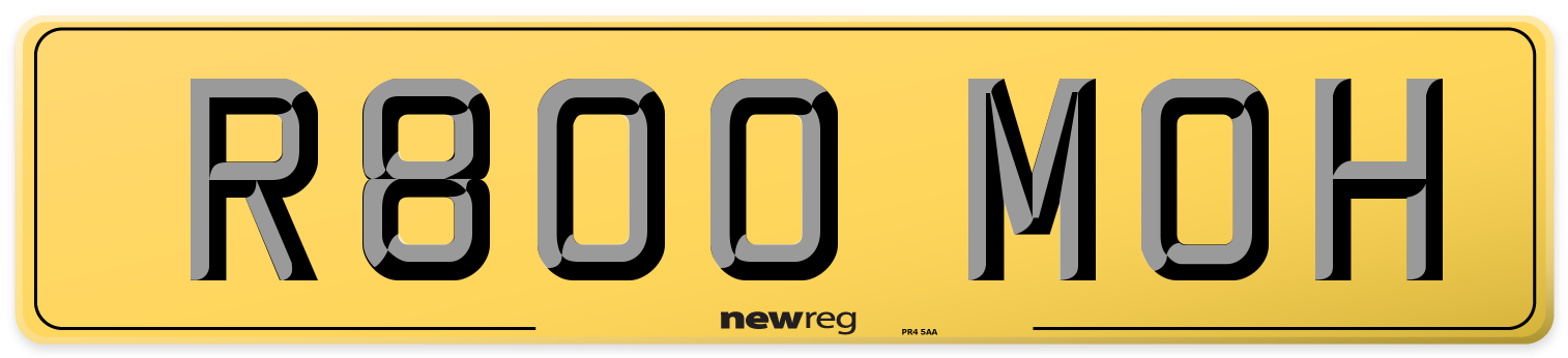 R800 MOH Rear Number Plate
